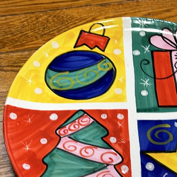 Pier 1 Christmas themed 14” cookie/serving tray.  Great condition. - Picture 3 of 8